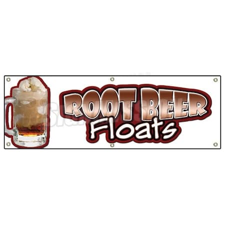Signmission ROOT BEER FLOATS BANNER SIGN rootbeer float mug ice cream soda sundae cone B-72 Root Beer Floats